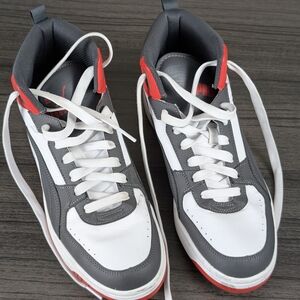 Puma Men's Gray and White High-Top Sneakers